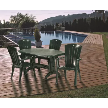 KETER Santorini sedia da giardino impilabile in alluminio grigio Textilene resistente ai raggi UV e alle intemperie 110 kg