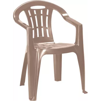 KETER Mallorca sedia da giardino beige – telaio in alluminio impilabile con seduta in Textilene, resistente ai raggi UV e alle intemperie, portata 110 kg
