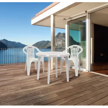 KETER Mallorca sedia da giardino beige – telaio in alluminio impilabile con seduta in Textilene, resistente ai raggi UV e alle intemperie, portata 110 kg