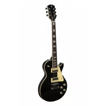 Stagg SEL-STD Black chitarra elettrica con corpo in ontano massello, manico in mogano, tastiera in palissandro, pickup HH, ponte Tune-o-matic