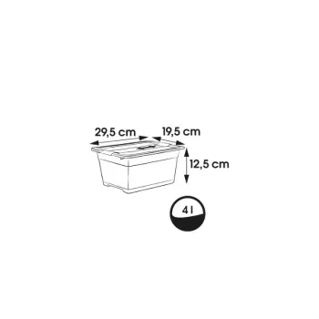 keeeper Crystalbox Cornelia scatola per stoccaggio con coperchio, 4 L, 29,5 x 19,5 x 12,5 cm, trasparente