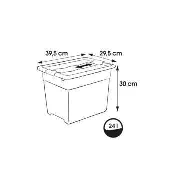 keeeper Crystalbox Cornelia scatola contenitore con coperchio, 24 L, trasparente, 39,5 x 29,5 x 30 cm
