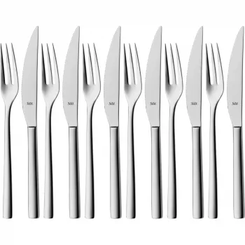SILIT Trend set posate da bistecca, 12 pezzi, acciaio inox