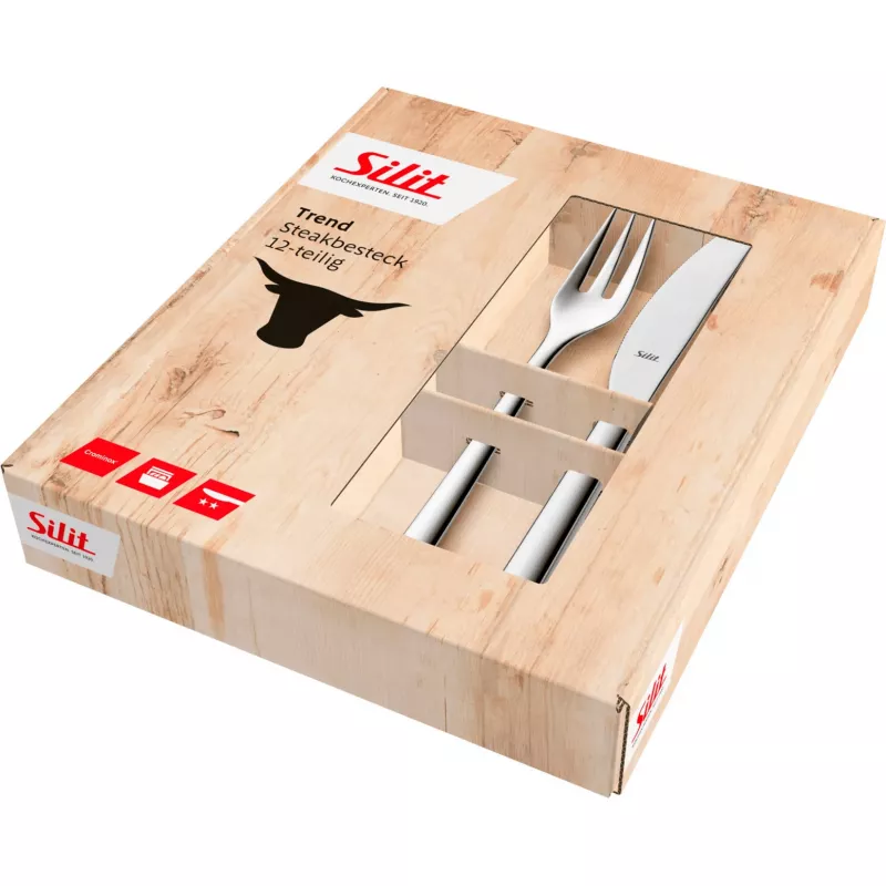 SILIT Trend set posate da bistecca, 12 pezzi, acciaio inox