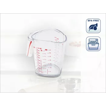 LEIFHEIT misurino 1L, trasparente, plastica SAN, scale ml/L/grammi, lavabile in lavastoviglie