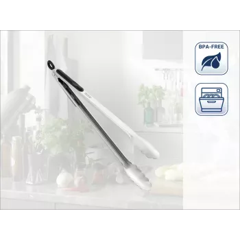 LEIFHEIT pinza da cucina e barbecue 41cm acciaio inox con meccanismo di bloccaggio
