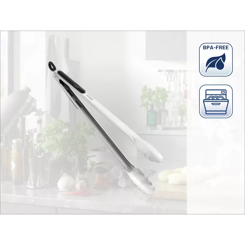 LEIFHEIT pinza da cucina e barbecue 41cm acciaio inox con meccanismo di bloccaggio