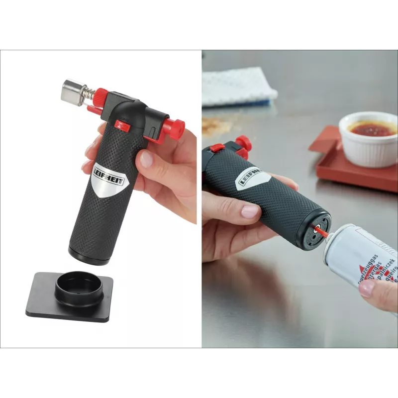 LEIFHEIT Burner bruciatore a gas butano con accensione piezoelettrica e sicurezza bambini