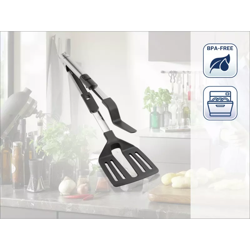 Leifheit ProLine spatola e raschietto per impasti 2-in-1, acciaio inox, 30,5 cm