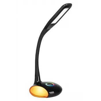 Activejet AJE-VENUS lampada da scrivania LED RGB nero con base RGB, luce principale 7W, base RGB 3W, 400lm, 3000K/4500K/6000K, controllo touch, braccio flessibile