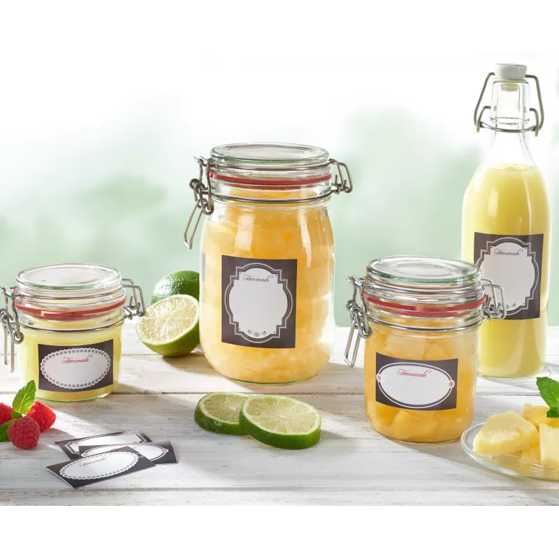LEIFHEIT set di adesivi decorativi per barattoli, nero & bianco
