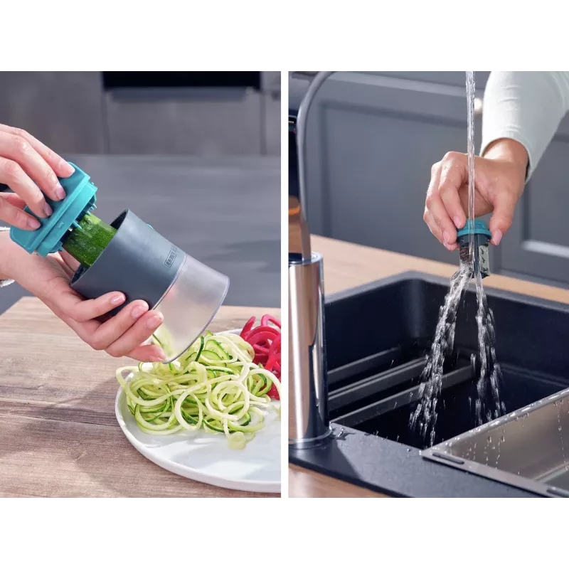 LEIFHEIT tagliaverdure a spirale manuale 2 opzioni di taglio bianco/verde