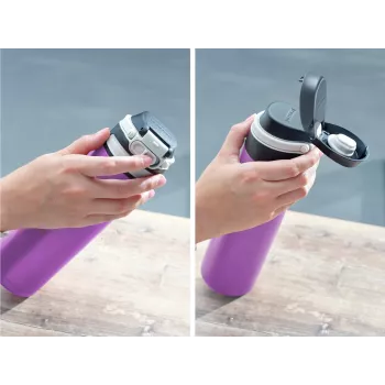 LEIFHEIT Thermos Flip 600 ml viola borraccia in acciaio inox con isolamento sottovuoto