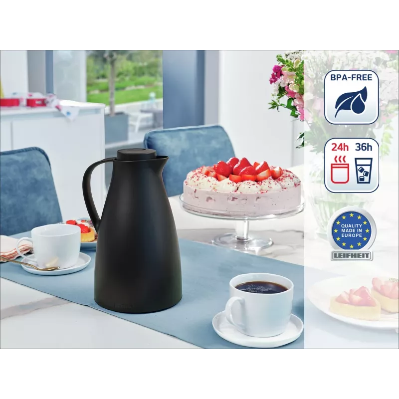 LEIFHEIT Thermos Harmonic nero 1L caraffa termica con isolamento sottovuoto