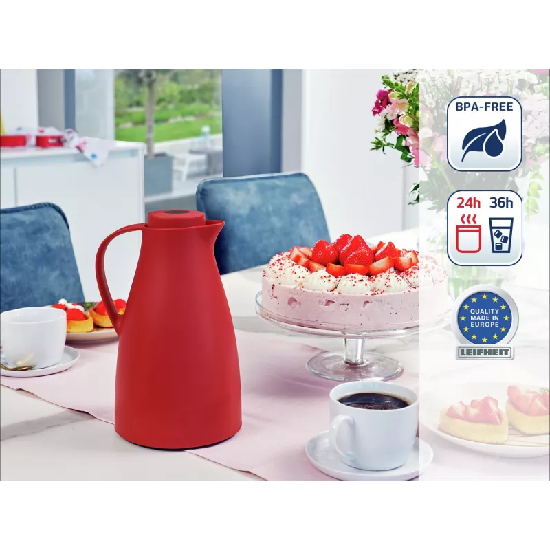 LEIFHEIT Thermos Harmonic rosso caraffa termica con isolamento sottovuoto 1,0 L