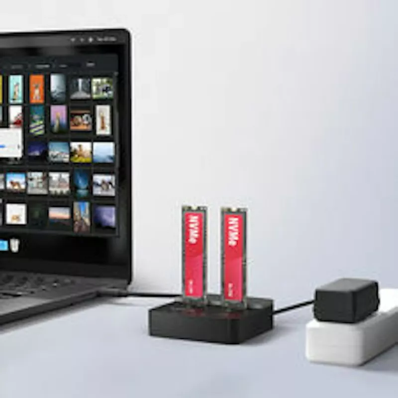 AXAGON ADSA-M2C22L dock per due SSD M.2 NVMe, USB-C 20Gbps, funzione di clonazione