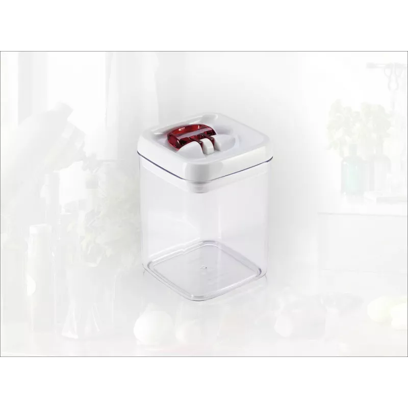 LEIFHEIT Fresh&Easy contenitore ermetico per alimenti 1,6L, senza BPA, trasparente con coperchio verde