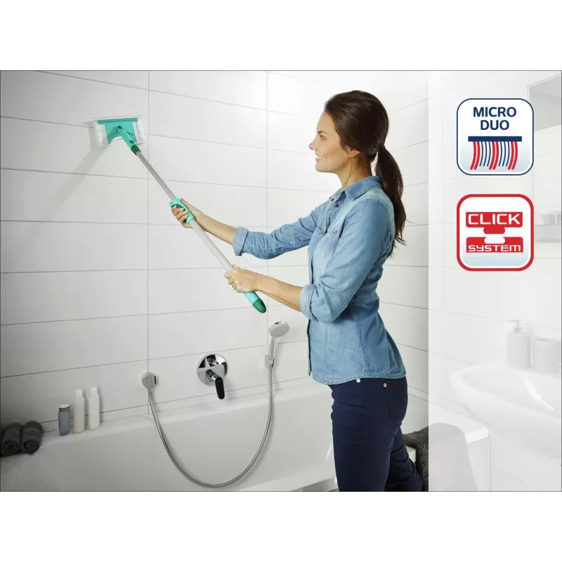 LEIFHEIT spazzola per piastrelle e bagno con manico telescopico 93-150 cm detergente per bagno Micro Duo