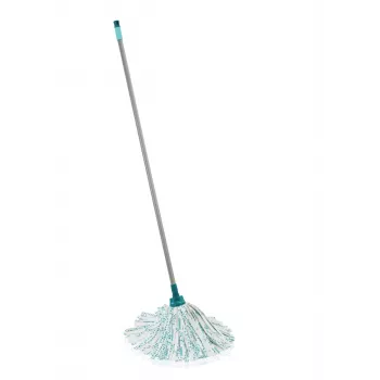 LEIFHEIT Classic lavapavimenti con manico in acciaio da 140 cm e testa in viscosa assorbente