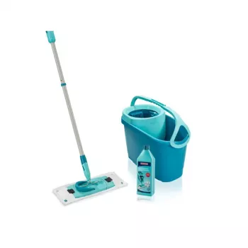 LEIFHEIT set pulizia pavimenti Clean Twist M Ergo con Power Cleaner 1L, sistema spin-mop, verde/bianco