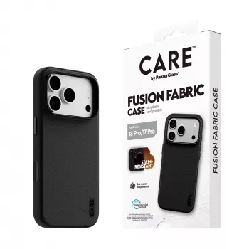 CARE by PanzerGlass Fusion Fabric custodia nera compatibile MagSafe per iPhone 17 Pro
