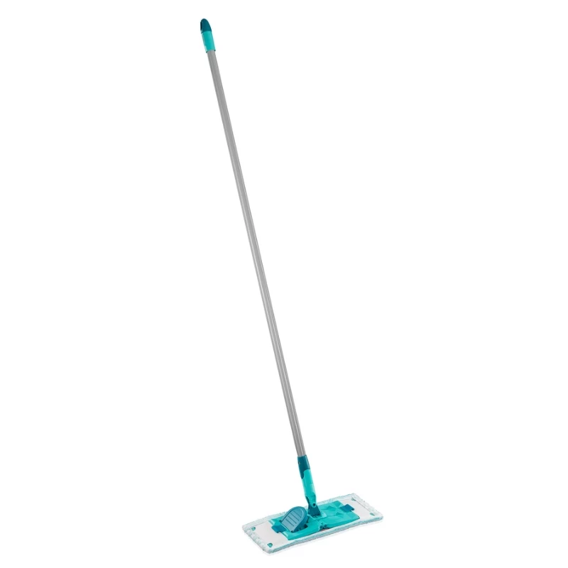 LEIFHEIT POWER CLEAN M Micro Duo mocio piatto con manico telescopico, 33cm, verde/bianco/grigio