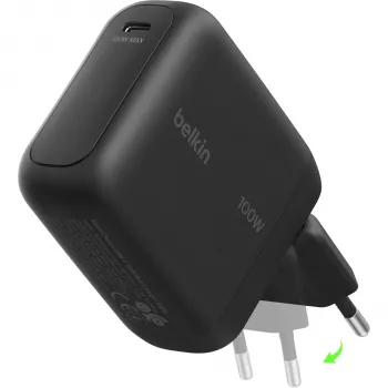 Belkin BOOSTCharge 100W USB-C caricabatterie da parete GaN - nero WCH025KQBK
