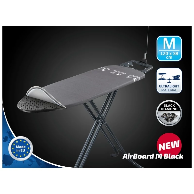 LEIFHEIT Air Board M asse da stiro, Thermo-Reflect, nero, 120 x 38 cm