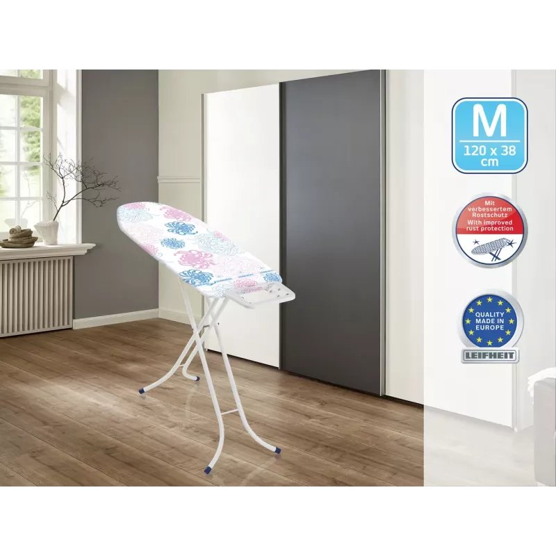 LEIFHEIT asse da stiro Classic M Basic 120x38cm con 8 regolazioni in altezza e copertura in cotone
