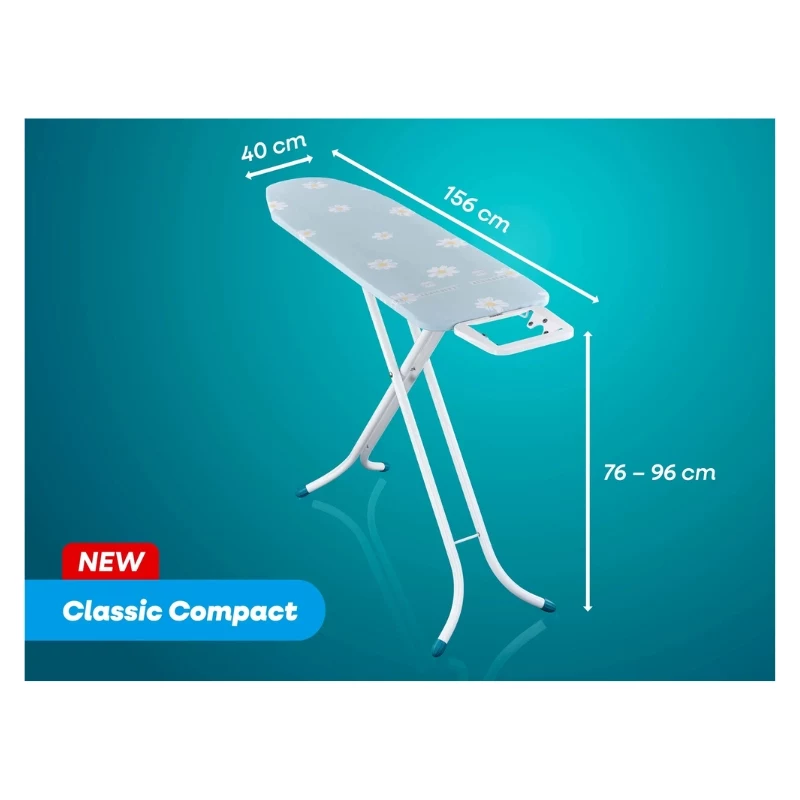 LEIFHEIT asse da stiro Classic M Compact 120x38cm con copertura in cotone e appoggio ferro fisso