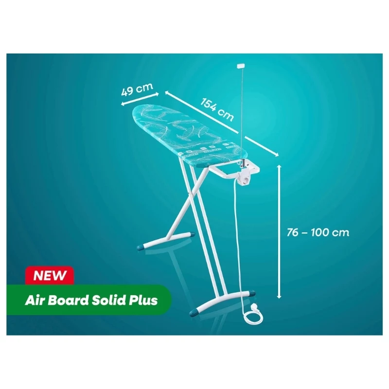 LEIFHEIT Air Board M Solid Plus asse da stiro 120x38cm con copertura Thermo-Reflect