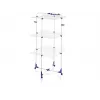 LEIFHEIT Classic Tower 340 stendibiancheria per interni/esterni, pieghevole, 34 m di stenditura, 3 livelli, bianco con accenti blu, ruote 360°