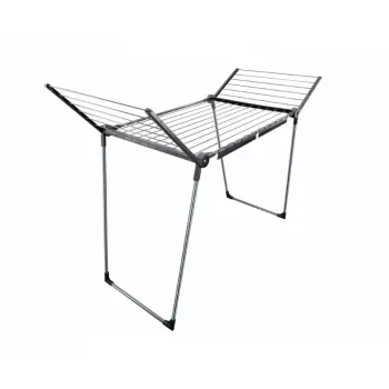 LEIFHEIT Pegasus 180 Solid Black stendibiancheria a ali, 18 m di stenditura, pieghevole, inossidabile, per interni/esterni