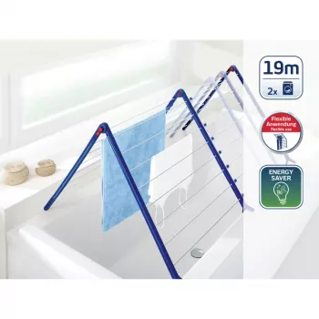 LEIFHEIT Pegasus Bath 190 stendibiancheria estraibile per vasca da bagno 19m bianco/blu