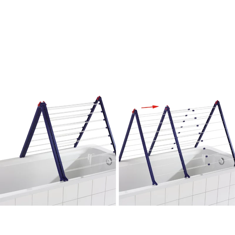 LEIFHEIT Pegasus Bath 190 stendibiancheria estraibile per vasca da bagno 19m bianco/blu