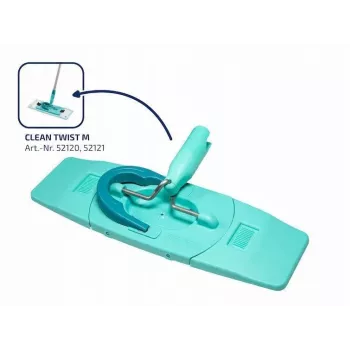 LEIFHEIT Clean Twist M Ergo set – sistema mocio piatto con strizzatore a rotazione, manico telescopico, testa in microfibra, secchio 20 L