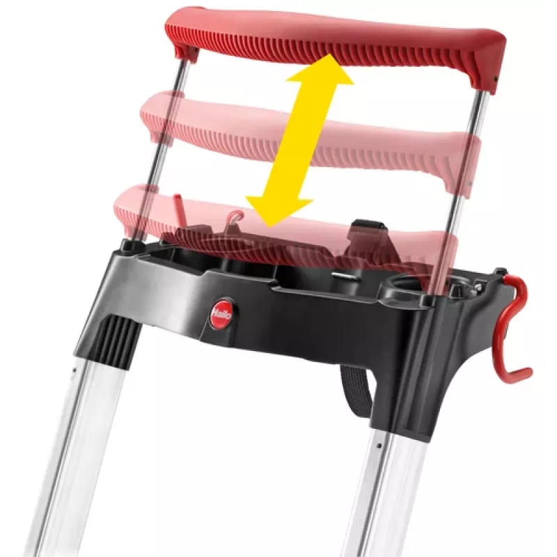 Scala domestica in alluminio Hailo L100 TopLine 8050-607, 6 gradini, con vassoio multifunzione