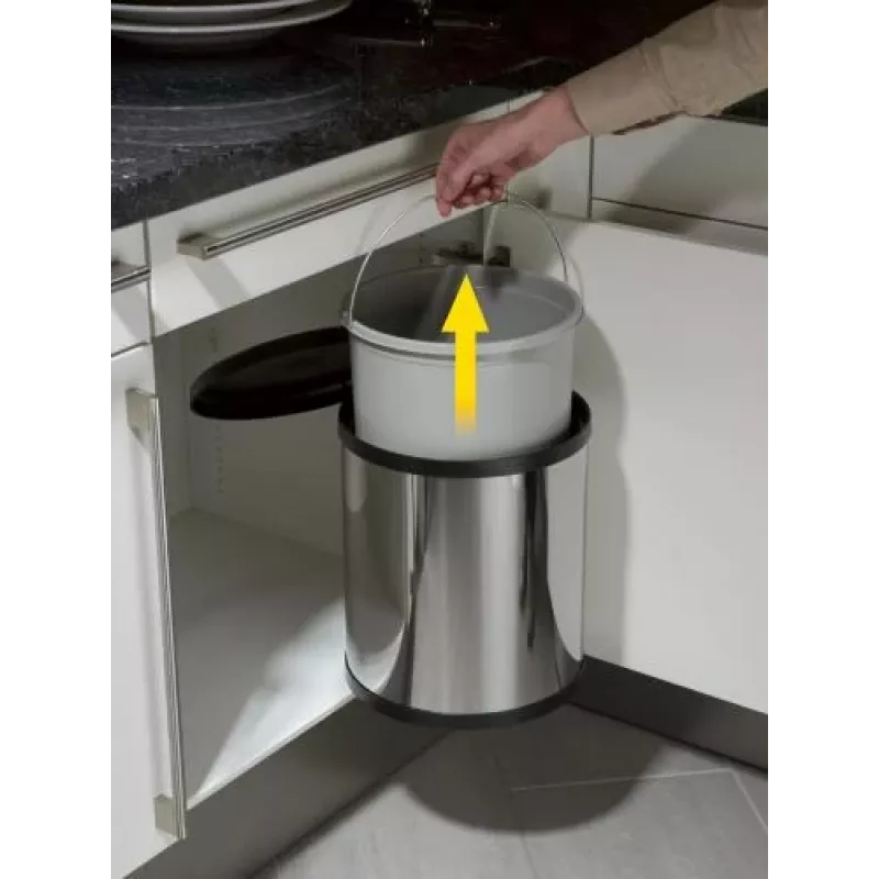 HAILO Compact-Box M 15L cestino con pedale in acciaio inox con coperchio soft-close