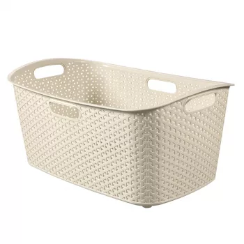 CURVER My Style cesto portabiancheria 47L crema effetto rattan rettangolare con maniglie