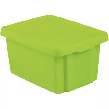 CURVER Essentials 16L scatola per riporre con coperchio, verde, 30 x 39 x 21 cm
