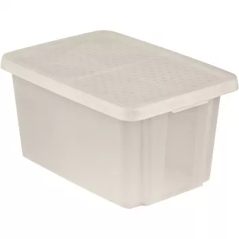 CURVER Essentials 45L scatola per riporre trasparente con coperchio, 57 x 40 x 30 cm, impilabile, adatta per alimenti