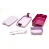 CURVER Lunch&Go contenitore rettangolare per alimenti con posate 1,4L viola