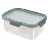 CURVER Smart Eco Fresh scatola rettangolare per alimenti 1,2L, trasparente con coperchio verde, plastica 100% riciclata