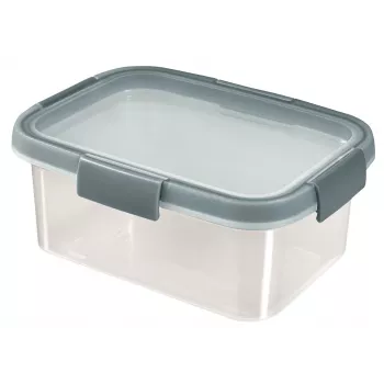CURVER Smart Eco Fresh scatola rettangolare per alimenti 1,2L, trasparente con coperchio verde, plastica 100% riciclata