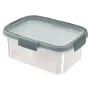 CURVER Smart Eco Fresh scatola rettangolare per alimenti 1,2L, trasparente con coperchio verde, plastica 100% riciclata