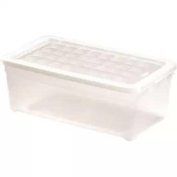 Curver Textile Box 5,7L scatola portaoggetti trasparente con coperchio, 34,3 x 19,5 x 12,5 cm