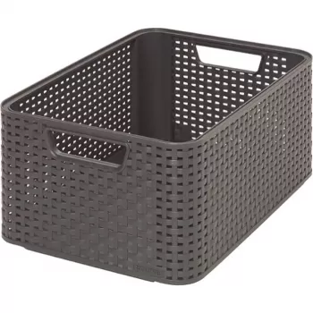 CURVER Style M scatola portaoggetti 38,6x28,7x17 cm grigio scuro effetto rattan 18L