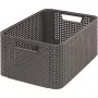 CURVER Style M scatola portaoggetti 38,6x28,7x17 cm grigio scuro effetto rattan 18L