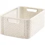 Curver Style M 17L scatola portaoggetti con coperchio, effetto rattan, crema