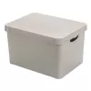 Curver Deco Stockholm L scatola portaoggetti con coperchio 39,5x29,5x23,5 cm pois nero/bianco
